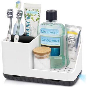 Bathroom Counter Organizer Toothbrush Holder Vanity Sink Storage Organizer
